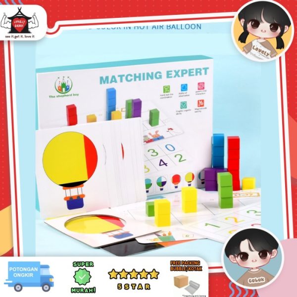 Mainan montessori matching expert anak, Mainan edukasi asah otak anak