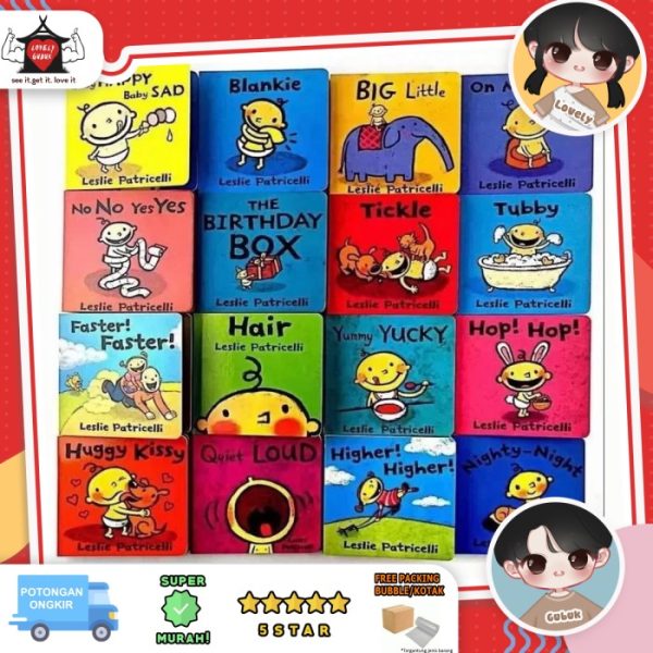 Buku board book leslie patricelli, buku bacaan anak-anak bayi