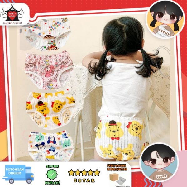 Celana dalam kartun breathable katun, Celdam tsum lucu keren anak