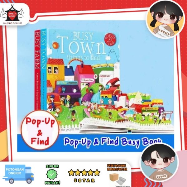 Buku busy town, Buku pop up anak, Buku cerita edukasi anak