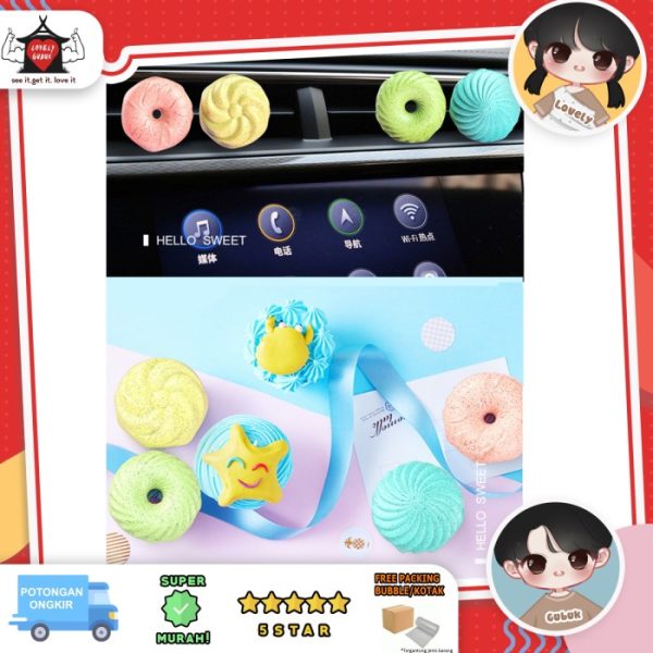 Pewangi mobil pewangi ruangan, parfum mobil donat 4 pcs set