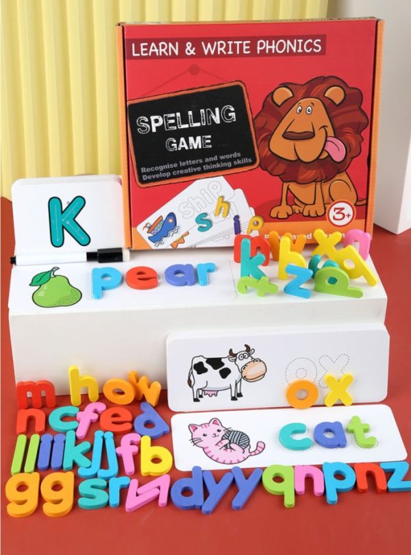 Mainan edukasi cocokkan kata, spelling game, write and learn phonic