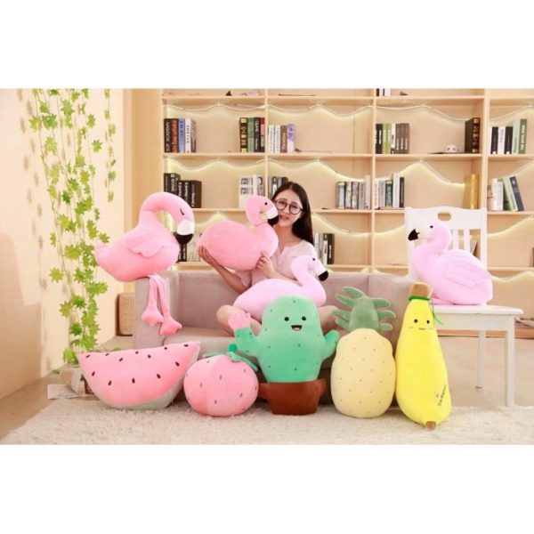 Bantal selimut buah-buahan, balmut anak lucu, bantal selimut flamingo