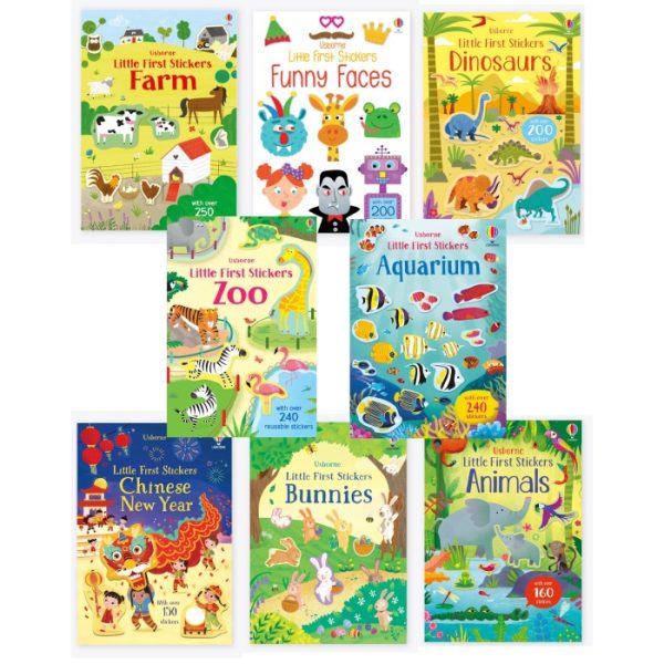 Usborne Little sticker book, Buku stiker usborne, Stiker belajar anak