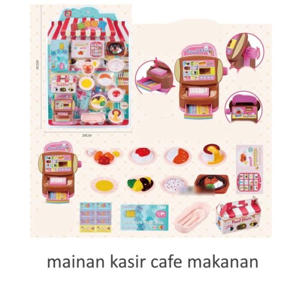 Mainan kasir toko cafe anak, Mainan kasir mini toko kafe makanan anak