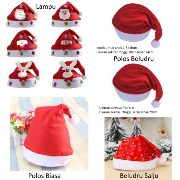 Topi natal, Topi xmast, Topi santa claus, Topi christmas