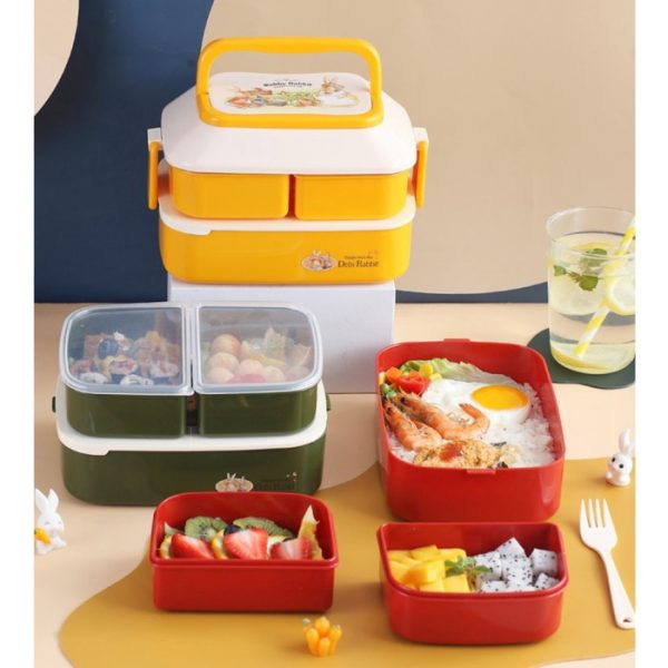 Kotak bekal 2 tingkat lucu, Children lunch box 2 tier, Bento box