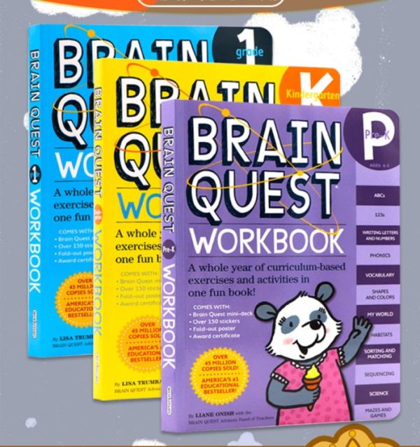 Buku brain quest work book pre K kindergarden Grade 1, workbook brainq