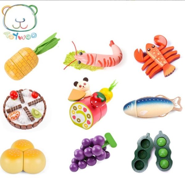 [2] Mainan potong buah sayur magnet wooden satuan,Wooden cut fruit toy