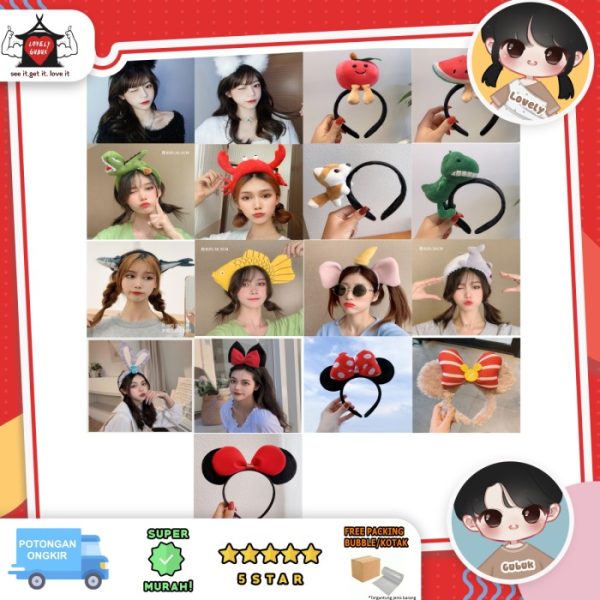 Bando kepiting, bando ikan hiu minnie , Bando snowwhite anak dewasa