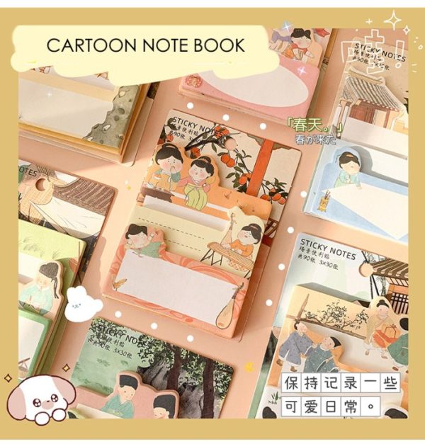 Sticky Note Lucu 3 ukuran, Adhesive Memo sticky notes