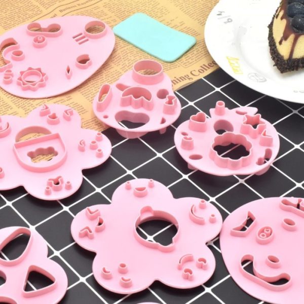 Cetakan Bento Mold bentuk ekspresi wajah, Ham Nori wortel cutter mold