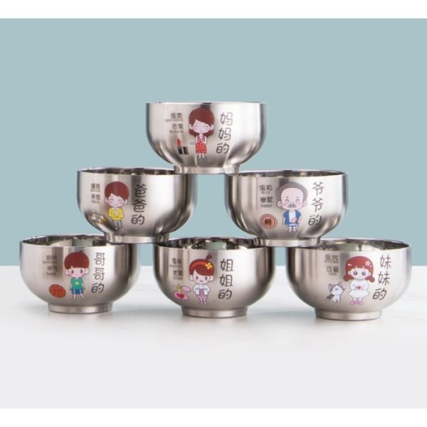 Mangkok stainless Keluarga, Stainless steel family bowl papa mama anak