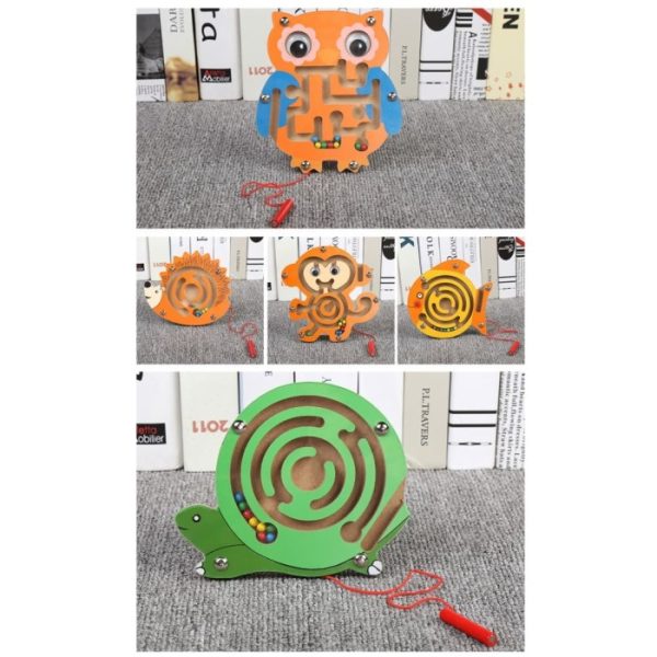 Mainan Puzzle Magnetic Bead anak, Mainan Maze labirin Toy Balancing-2