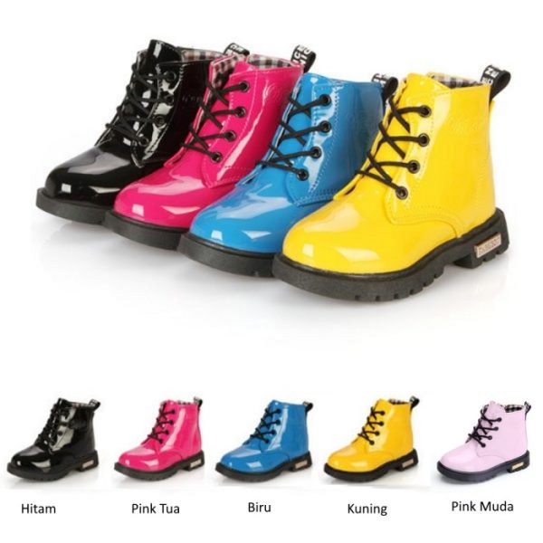 Sepatu boots polos warna anak, Sepatu boots unisex anak part 1