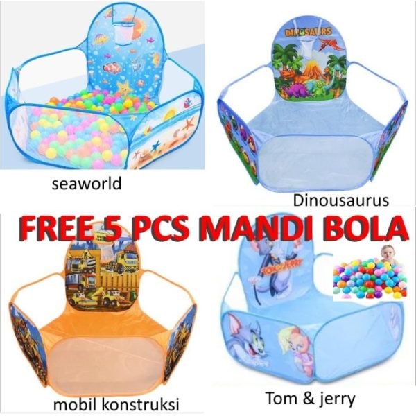 keranjang mandi bola, kolam mandi bola, keranjang basket bola kartun