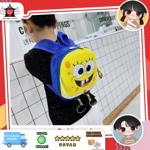 Backpack spongebob, Ransel spongebob, Tas cakang keras anak