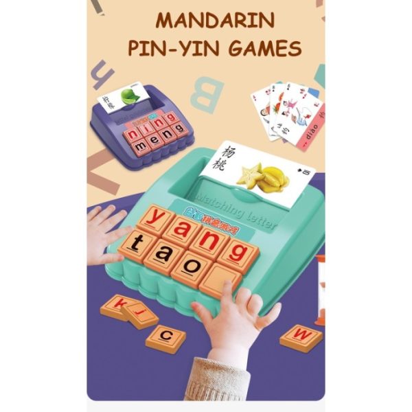 Mainan Matching letter, Literacy fun game pinyin mandarin English