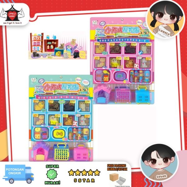 Mainan petshop, Mainan toko peliharaan kucing doggy, Pet Shop Toys