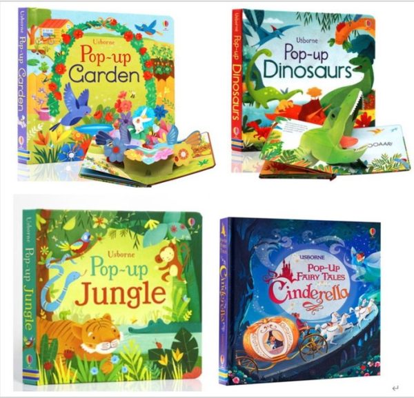 Buku USBORNE pop up dinosours, pop up cinderella, pop up Jungle