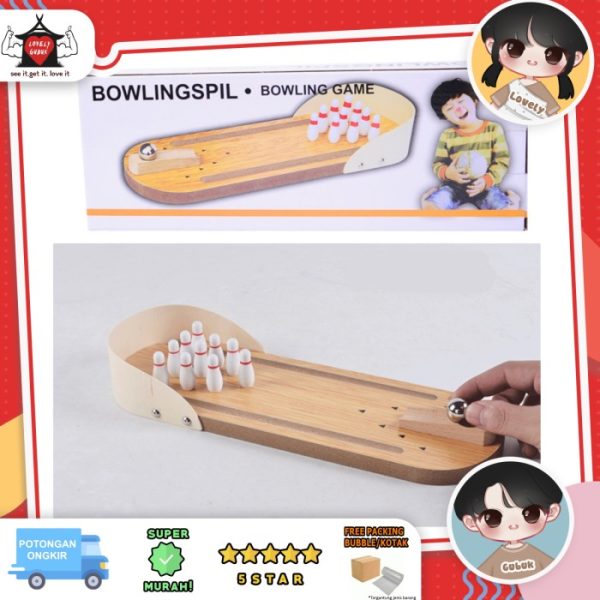 Mainan mini bowling, Mainan bowling tangan kelereng, Bowling spil