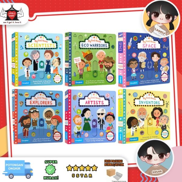 Buku my First Heroes Campbell, Sliders Pull and Push Board Books