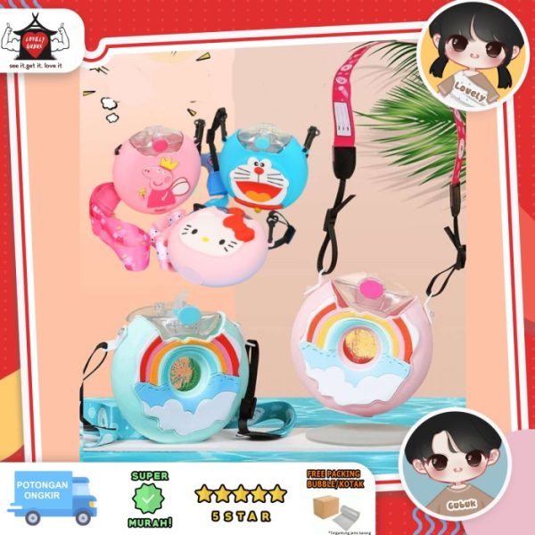 Botol donat, Botol minum anak, Doughtnut straw water cup