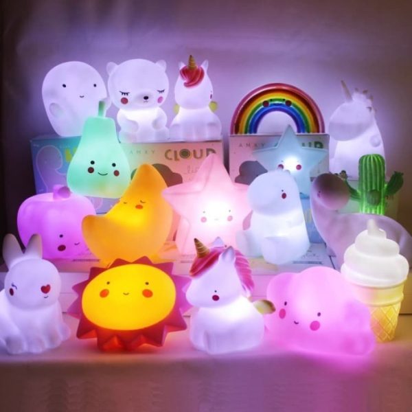 Lampu tidur anak, Lampu hias kartun unicorn flamingo, Lampu led awan