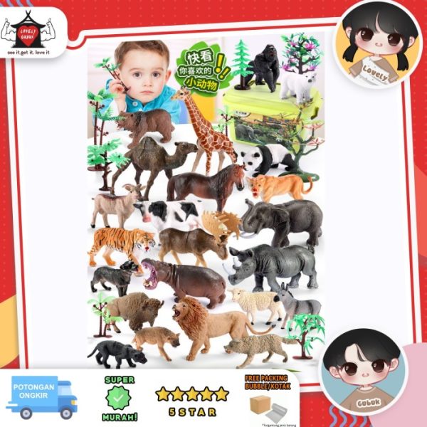 Mainan Action Figure Animal. Miniatur figuran hewan kontainer