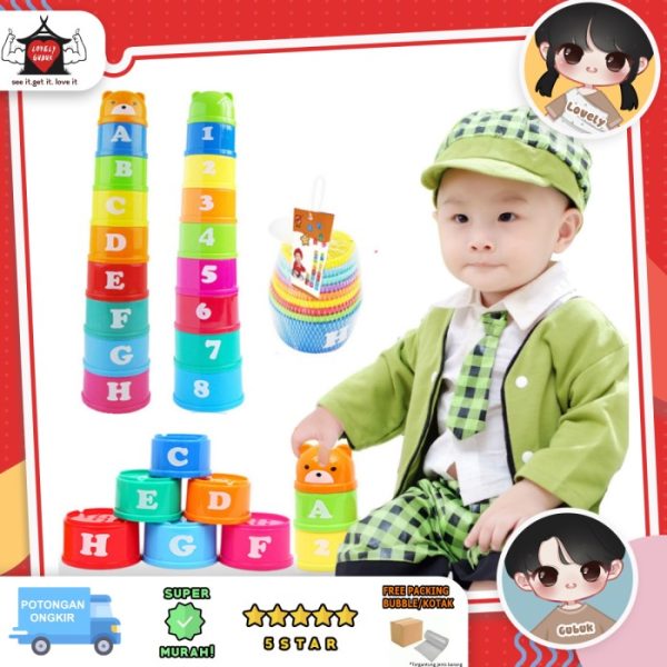 Mainan stacking cups, Mainan susun gelas anak, Mainan bayi