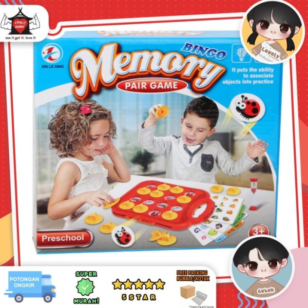 Mainan memory pair game, Mainan melatih ingatan anak, Mainan edukasi