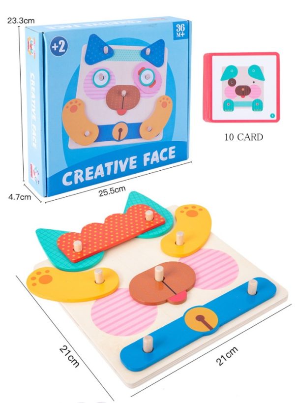 Mainan creative face, Maina puzzle mix and match DIY muka animal