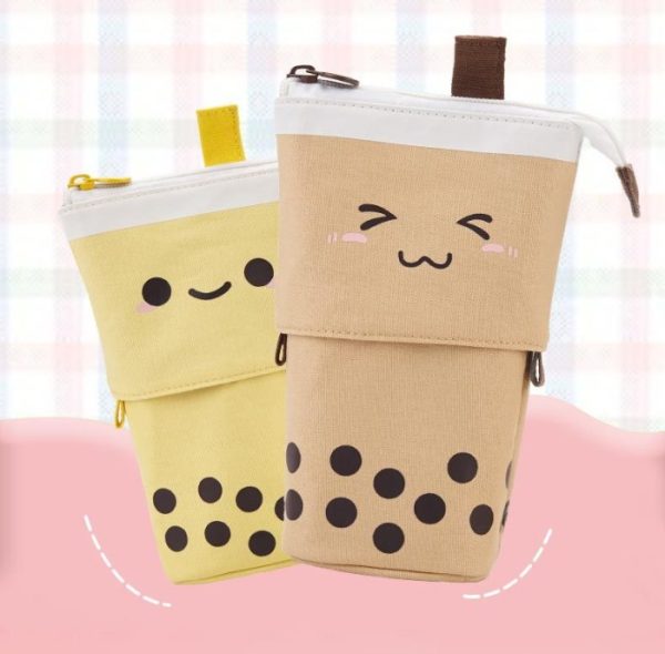 Kotak pensil bubble tea, Bubble tea pencil case pen holder 2 in 1