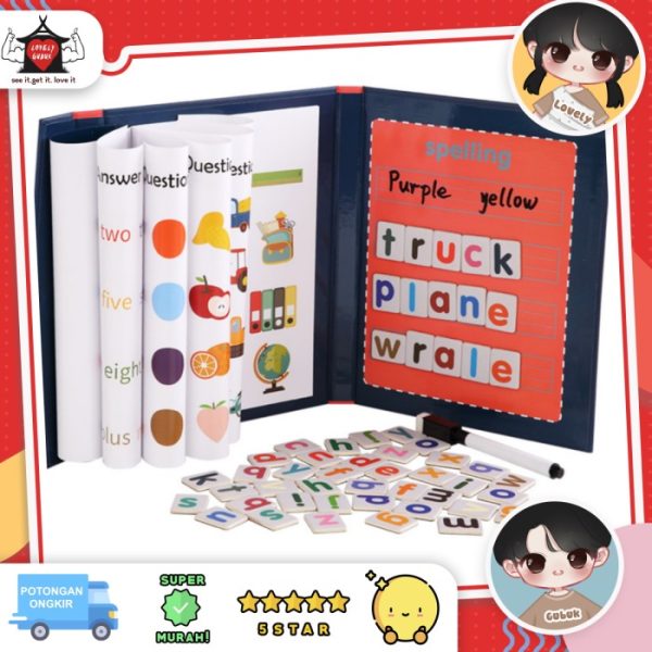 Buku spelling anak, Buku magnet belajar menulis anak, Spelling game