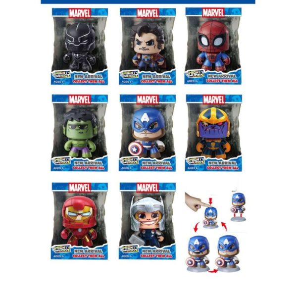 Mainan avengers ganti muka, action figure mighty muggs