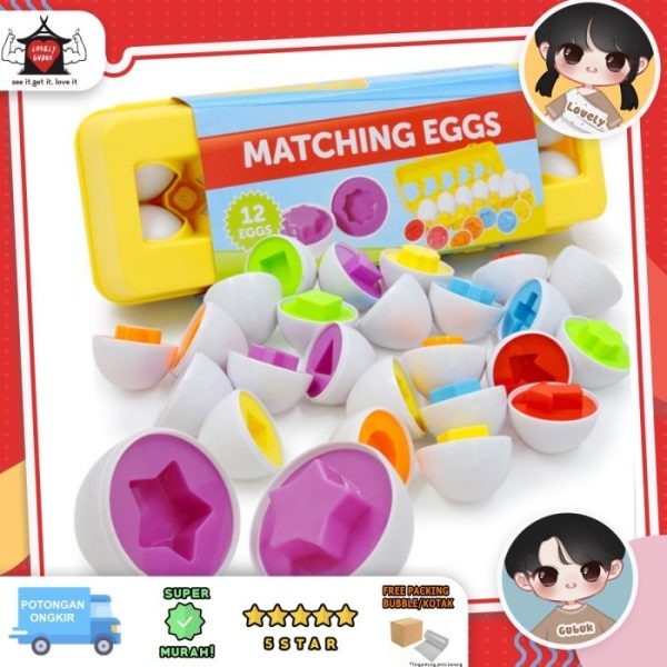 Egg Shape Puzzle, Jigsaw Geometri, Mencocokan bentuk telur