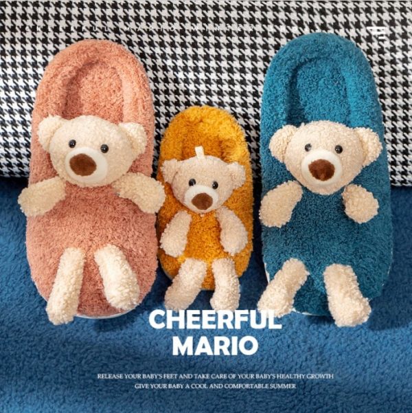 Sandal keluarga, Sandal bulu teddy bear couple papa mama anak