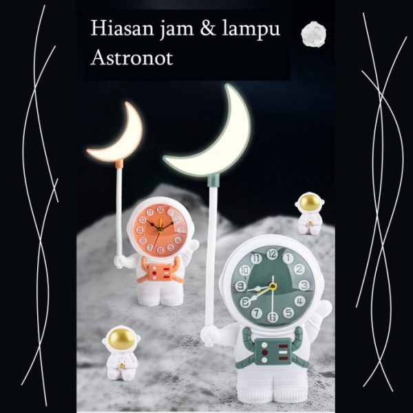 Lampu Meja model Astronot, Hiasan Jam dan Lampu model Astronot