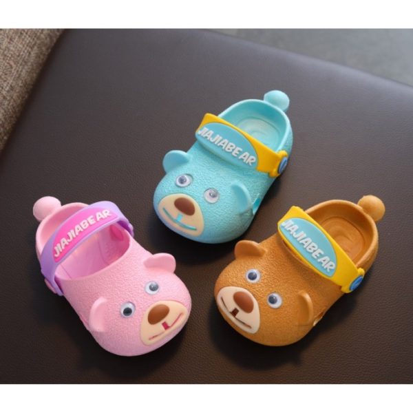 Sandal slop beruang anak, Sandal karet lucu model bear anak