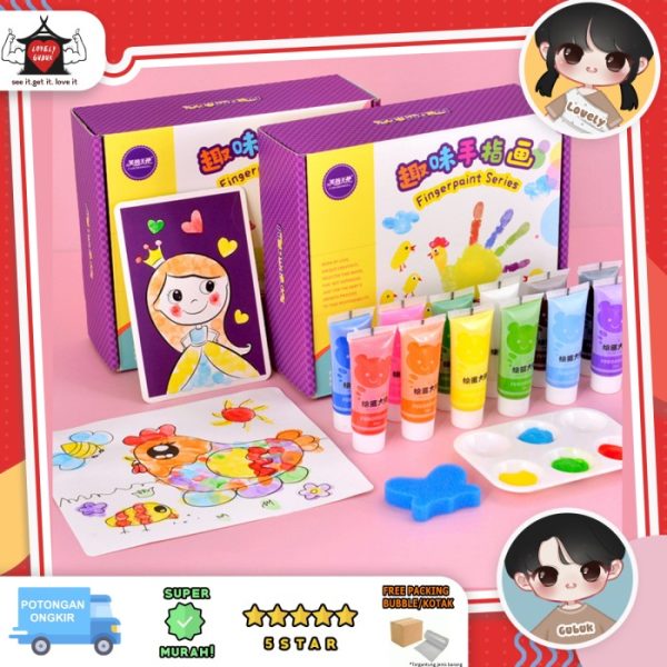 Mainan finger paint set, mainan menggambar dengan jari, fingerpaint