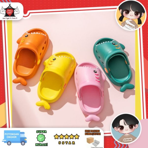 Sandal slop shark anak,Sandal slop ikan hiu anak lucu,Sandal lucu anak