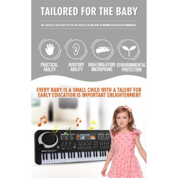 Piano anak, Piano elektrik 61 tuts anak, Mainan piano organ 61 keys