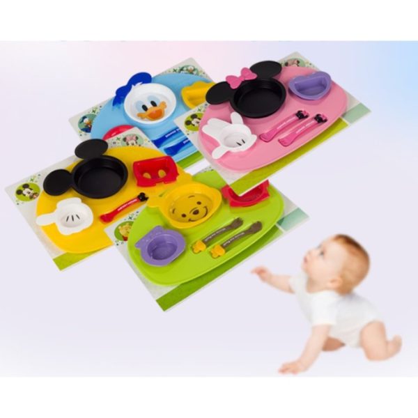 Mangkok piring set mickey minnie, winnie, Peralatan makan anak