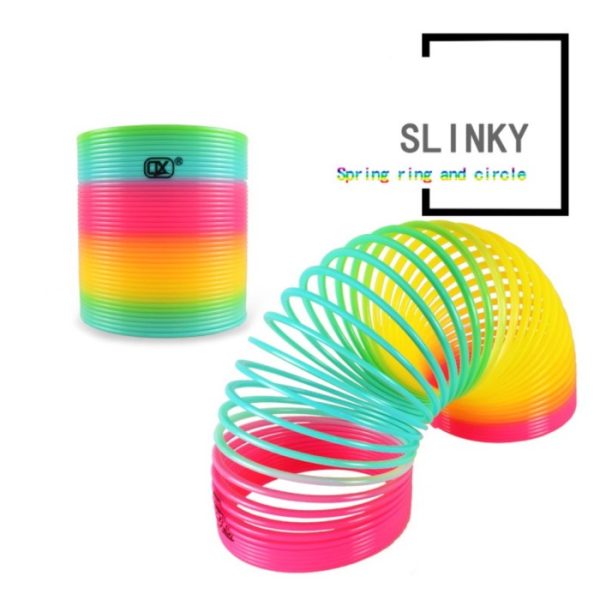 Mainan slinky rainbow spring besar, Mainan per slinky pegas