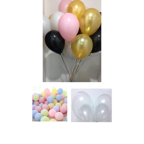 [5-10 pcs]Balon pesta, Balon Latex transparan,gold silver,macaron