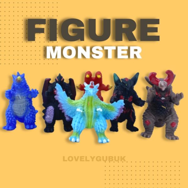 Mainan figuran hewan godzilla lentur, Godzilla Monster Figure Rubber