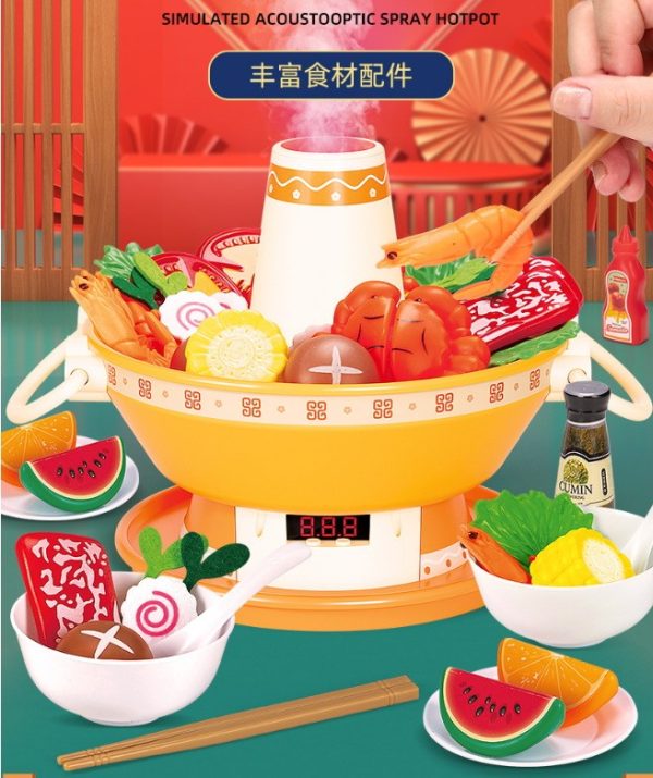 Mainan masak hotpot uap,Simulated Air Steam Hot Pot Pretend Play Masak