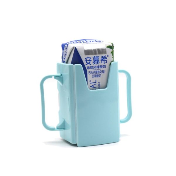 Baby cup holder, tempat minuman kotak juice, susu, teh, penahan minuma - Biru Muda