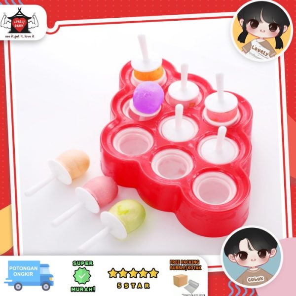 Cetakan es krim popsicle, Cetakan jelly 9 pcs set, Mini pop mold