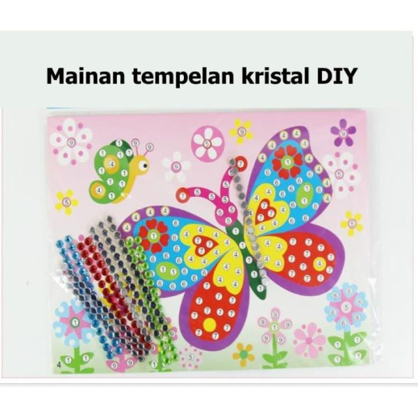 Mainan DIY tempel stiker anak, Mainan kreatifitas tempel kristal cocok